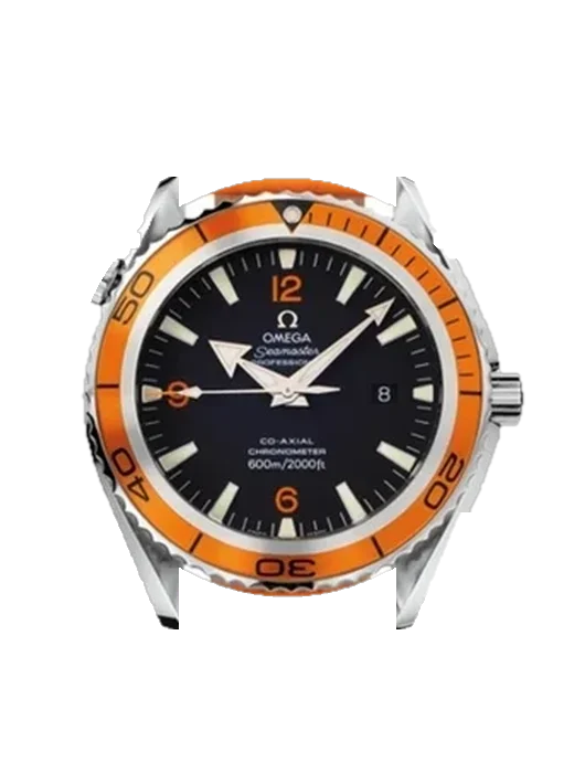 Seamaster Planet Ocean 2908.50.38 with Hammered Black Calfskin Strap — Ecru Stitching