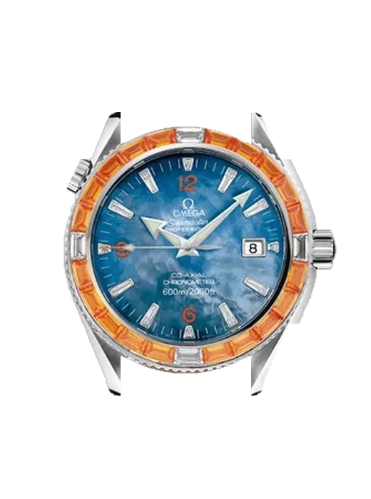 Seamaster Planet Ocean 2913.50.48 mit Hybrid Armband aus Alligator und Kautschuk Blau