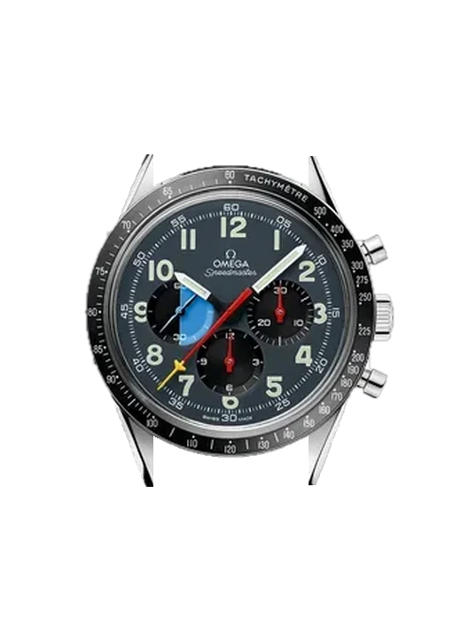 Speedmaster First Omega in Space 311.32.40.30.06.001 con Correa de piel de becerro vintage marrón — Patina natural
