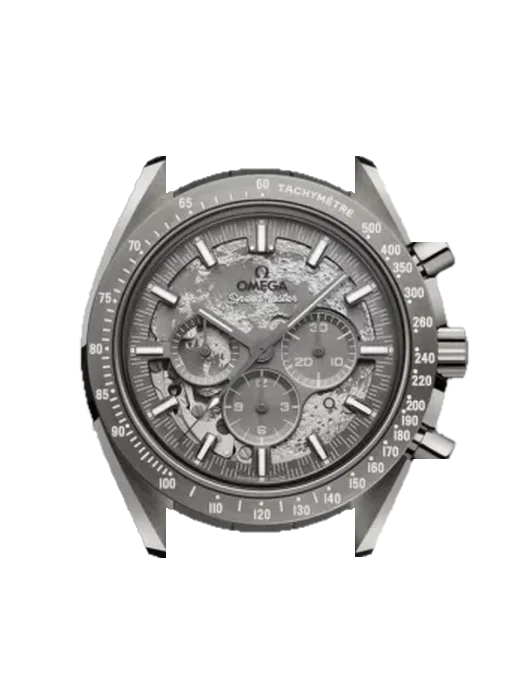 Speedmaster Grey Side of the Moon avec Bracelet Grand Cavalier Cuir Orange