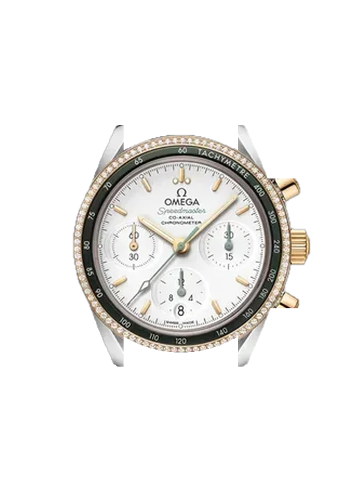 Speedmaster (Non-Moonwatch) 324.28.38.50.02.001 con Correa de piel de becerro vintage marrón — Patina natural
