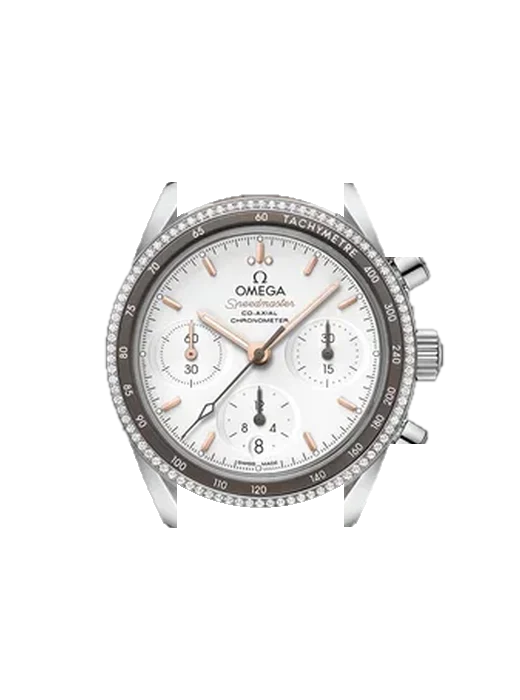 Speedmaster (Non-Moonwatch) 324.38.38.50.02.001 con Correa de piel de becerro vintage marrón — Patina natural
