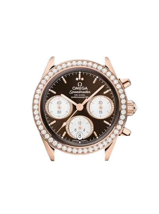 Speedmaster (Non-Moonwatch) 324.55.38.50.63.001 con Correa de piel de becerro vintage marrón — Patina natural