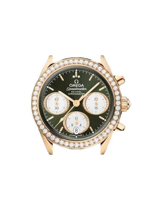 Speedmaster (Non-Moonwatch) 324.58.38.50.60.001 con Correa de piel de becerro vintage marrón — Patina natural