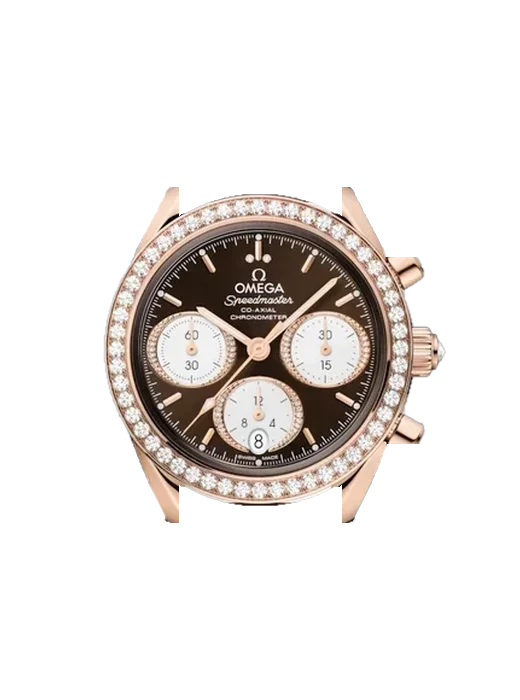 Speedmaster (Non-Moonwatch) 324.58.38.50.63.001 con Correa de piel de becerro vintage marrón — Patina natural
