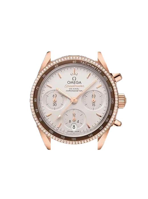 Speedmaster (Non-Moonwatch) 324.68.38.50.02.003 con Correa de piel de becerro vintage marrón — Patina natural