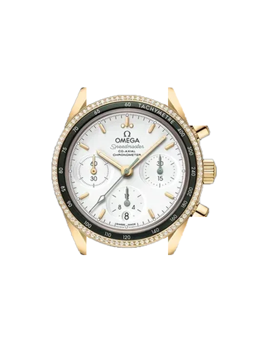 Speedmaster (Non-Moonwatch) 324.68.38.50.02.004 con Correa de piel de becerro vintage marrón — Patina natural