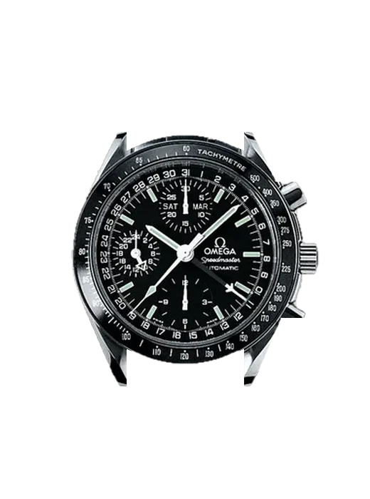 Speedmaster (Non-Moonwatch) 3520.50.00 avec Bracelet de montre en cuir de veau vintage marron — Patine naturelle