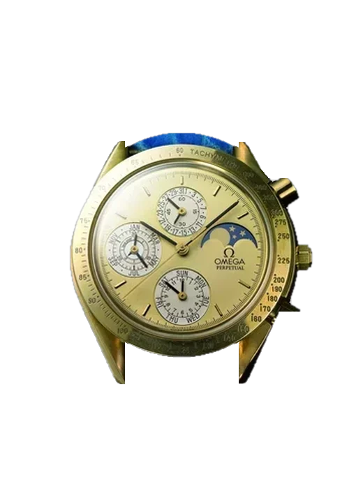 Speedmaster (Non-Moonwatch) 3650.10.20 with Vintage Brown Calfskin Strap — Natural Patina