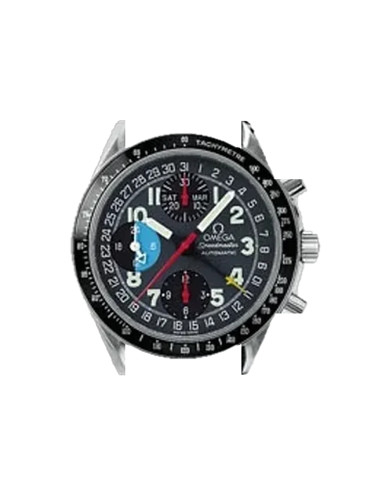 Speedmaster (Non-Moonwatch) 3820.53.26 mit Vintage Kalbslederarmband Braun — Natürliche Patina