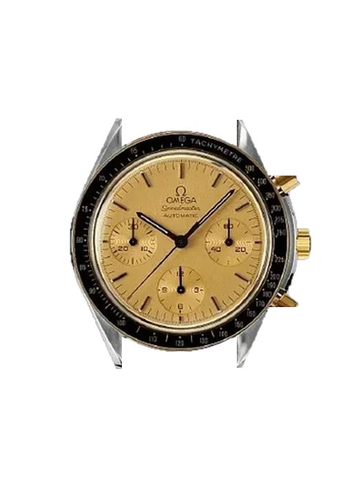Speedmaster Reduced 3710.10.12 mit Vintage Kalbslederarmband Braun — Natürliche Patina