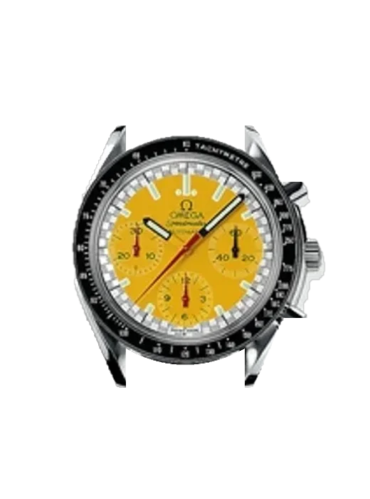Speedmaster Reduced 3810.12.06 mit Vintage Kalbslederarmband Braun — Natürliche Patina