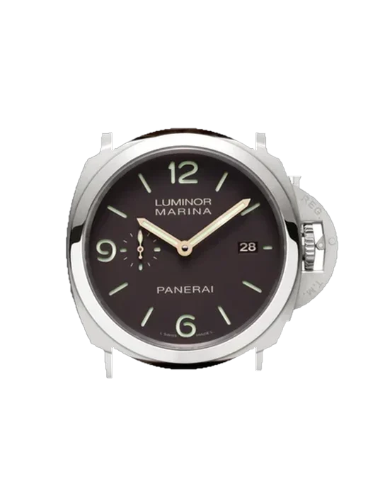 Luminor 1950 PAM00351 mit Vintage Kalbslederarmband Braun — Natürliche Patina