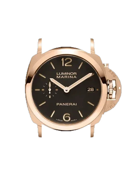 Luminor 1950 PAM00393 mit Vintage Kalbslederarmband Braun — Natürliche Patina