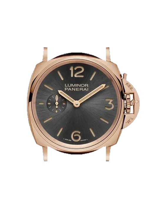 Luminor Due PAM00677 with Hammered Black Calfskin Strap — Ecru Stitching