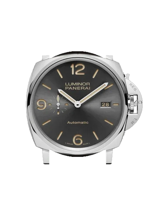 Luminor Due PAM00943 mit Vintage Kalbslederarmband Braun — Natürliche Patina