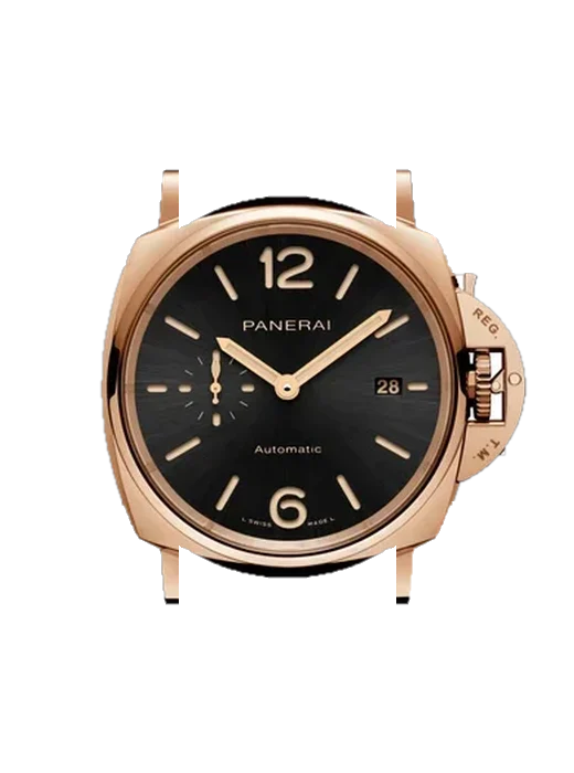 Luminor Due PAM01041 mit Vintage Kalbslederarmband Braun — Natürliche Patina