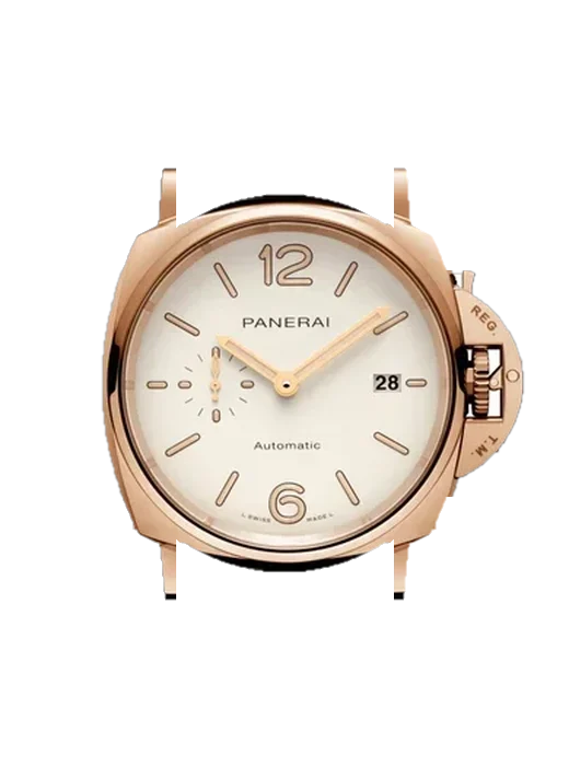 Luminor Due PAM01042 con Cinturino Vitello Vintage Marrone — Patina Naturale