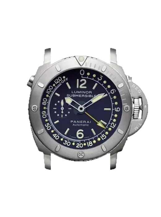 Submersible PAM00307 con Correa de piel de becerro vintage marrón — Patina natural