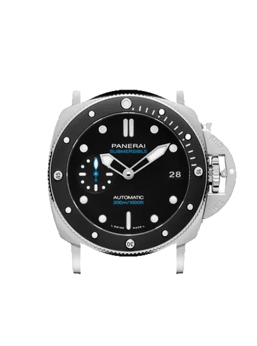Submersible PAM00683 con Correa de piel de becerro vintage marrón — Patina natural