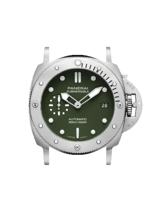 Submersible PAM01055 con Cinturino Vitello Vintage Marrone — Patina Naturale