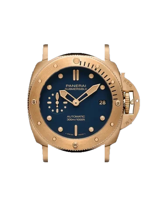Submersible PAM01074 con Cinturino Vitello Vintage Marrone — Patina Naturale