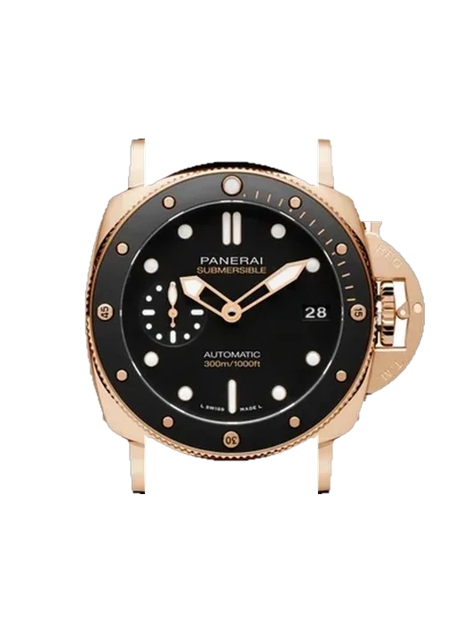 Submersible PAM01164 con Cinturino Vitello Vintage Marrone — Patina Naturale