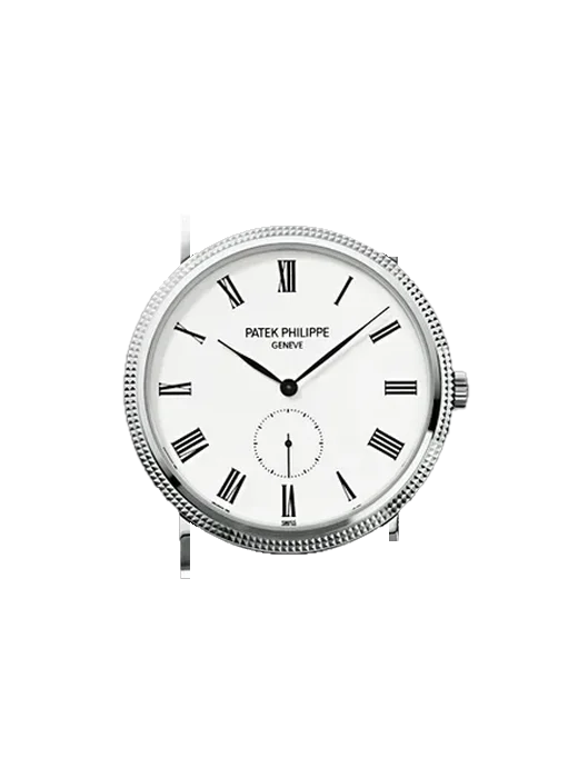 Calatrava 5119G-001 mit Alligator-Nubuk-Armband Schwarz mit Ton-in-Ton-Naht, handgenäht