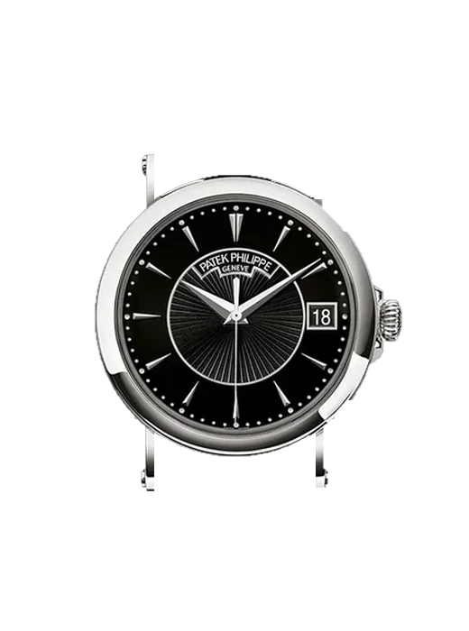 Calatrava 5153G-001 mit Alligator-Nubuk-Armband Schwarz mit Ton-in-Ton-Naht, handgenäht