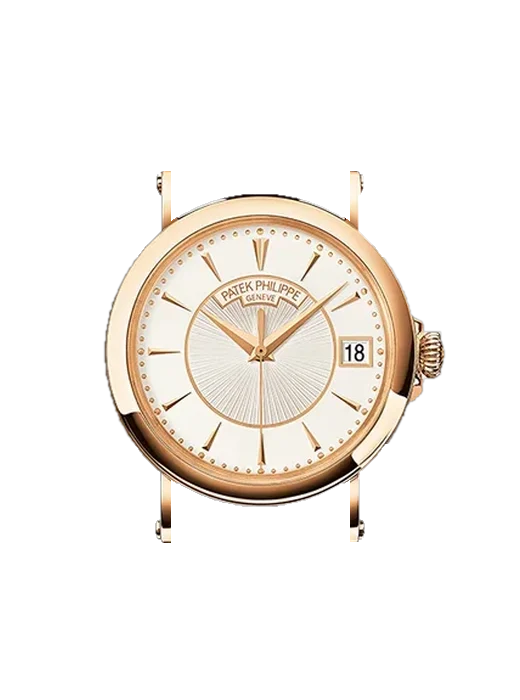 Calatrava 5153R-001 mit Alligator-Nubuk-Armband Schwarz mit Ton-in-Ton-Naht, handgenäht