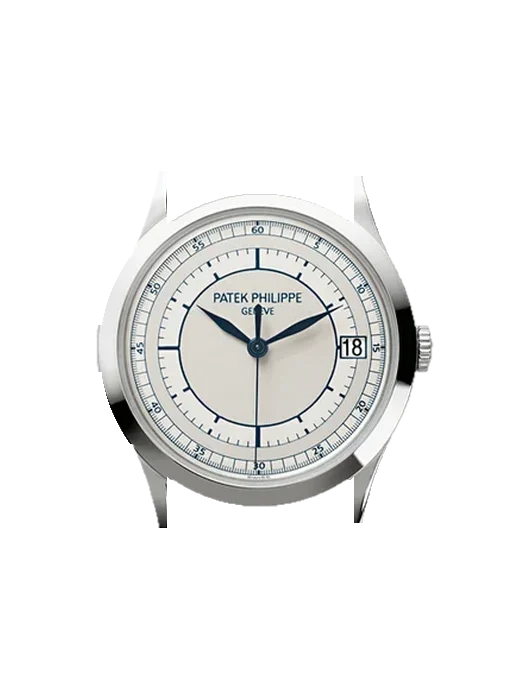 Calatrava 5296G-001 mit Alligator-Nubuk-Armband Schwarz mit Ton-in-Ton-Naht, handgenäht