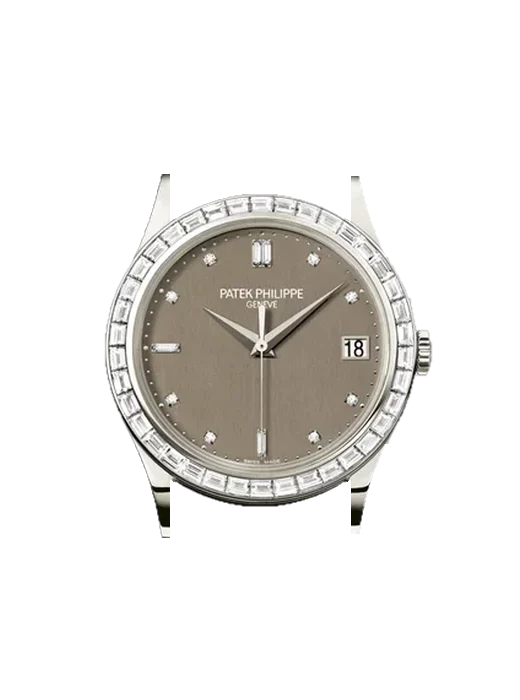 Calatrava 5298P-001 mit Alligator-Nubuk-Armband Schwarz mit Ton-in-Ton-Naht, handgenäht