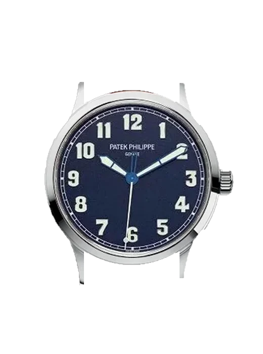 Calatrava 5522A-001 con Correa de piel de cocodrilo en nubuck negro con costuras a juego cosidas a mano