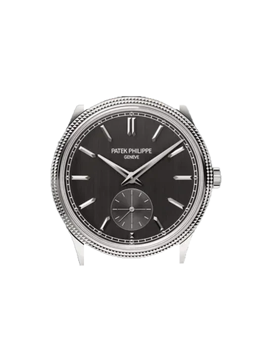 Calatrava 6119G-001 mit Alligator-Nubuk-Armband Schwarz mit Ton-in-Ton-Naht, handgenäht