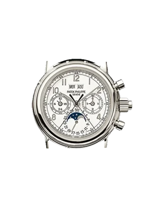 Grand Complications 5004P-021 avec Bracelet Alligator Nubuck Noir avec Surpiqûre Ton sur Ton Faite Main