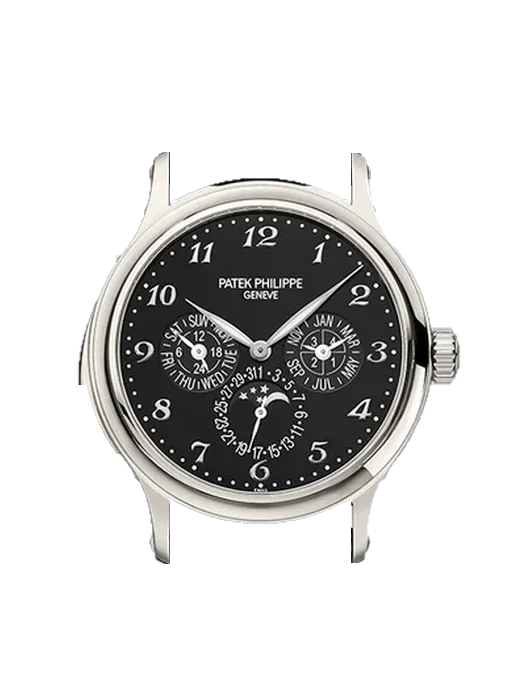 Grand Complications 5374P-001 with Black Nubuck Alligator Strap with Hand-Stitched Tone-on-Tone Stitching