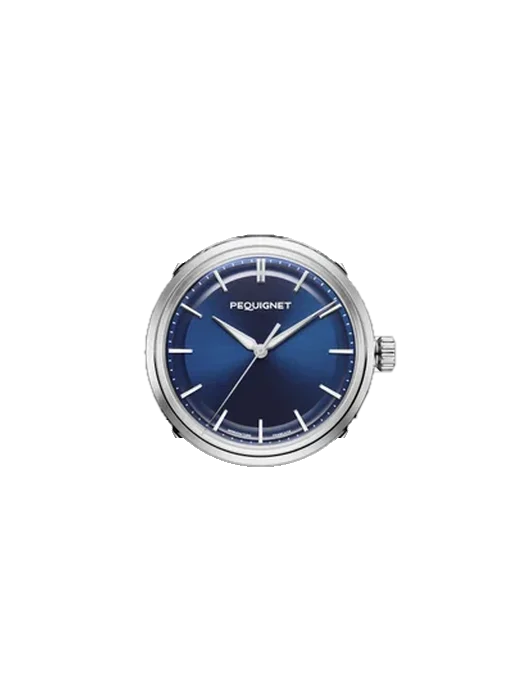 Royale Royale Paris watch - blue dial - 36 mm avec Bracelet de montre en cuir de veau vintage marron — Patine naturelle