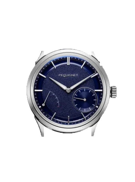 Royale Royale Paris watch, blue dial, power reserve and small second - 39,5 mm con Cinturino Grand Cavalier Cuir Arancione