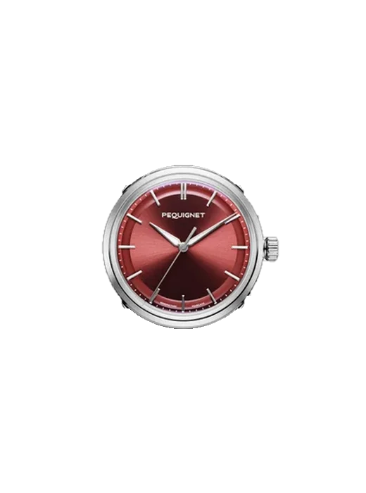 Royale Royale Paris watch - burgundy dial - 36 mm avec Bracelet de montre en cuir de veau vintage marron — Patine naturelle