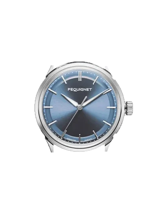 Royale Royale Paris watch - icy blue dial - 36 mm with Vintage Brown Calfskin Strap — Natural Patina