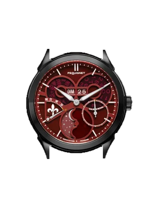Royale Royale Saphir Ruby Watch - Limited Edition avec Bracelet en cuir italien marron