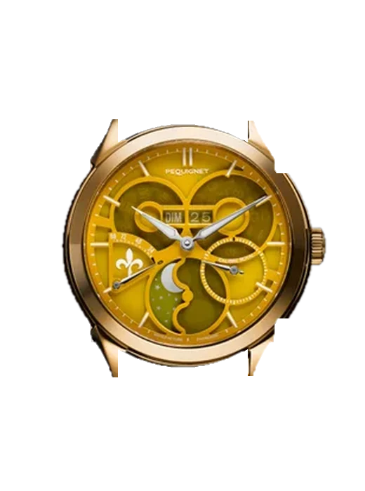Royale Royale Saphir Yellow Amber Watch - Limited Edition avec Bracelet Grand Cavalier Cuir Orange