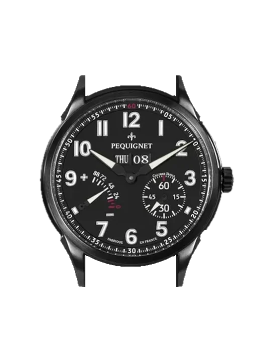 Royale Titane 9034743 / 30 avec Bracelet veau grainé noir — Surpiqûres écru