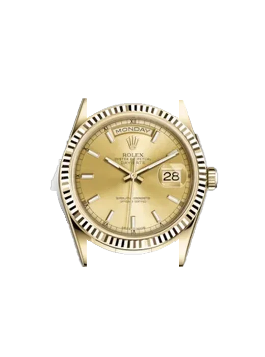 Day-Date 36 118238-0103 mit Grand Cavalier Cuir Armband Orange