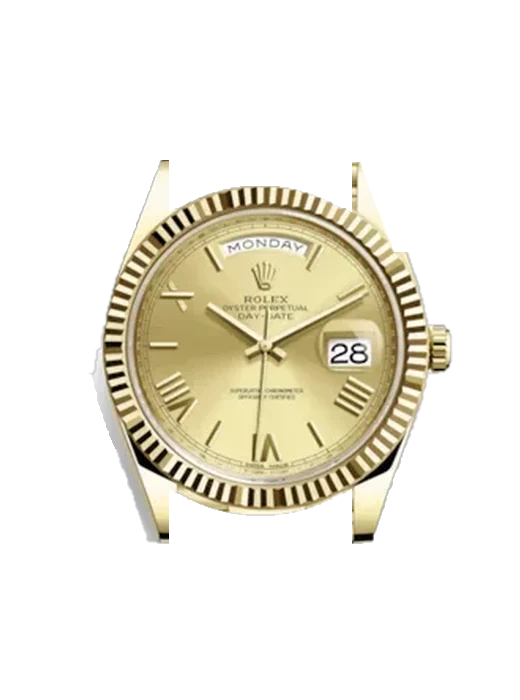Day-Date 40 228238-0006 mit Grand Cavalier Cuir Armband Orange
