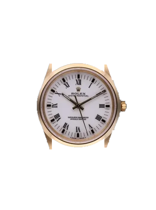 Oyster Perpetual 34 14008 mit Vintage Kalbslederarmband Braun — Natürliche Patina