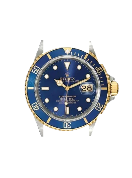Submariner 16613 Blue SuperLuminova con Cinturino Grand Cavalier Cuir Arancione