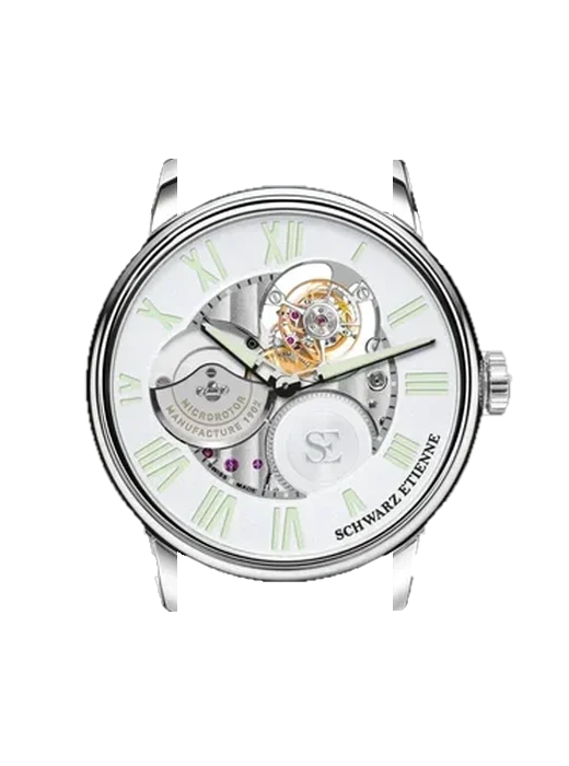La Chaux-de-Fonds WCF09TSE16SS04AA avec Bracelet de montre en cuir de veau vintage marron — Patine naturelle