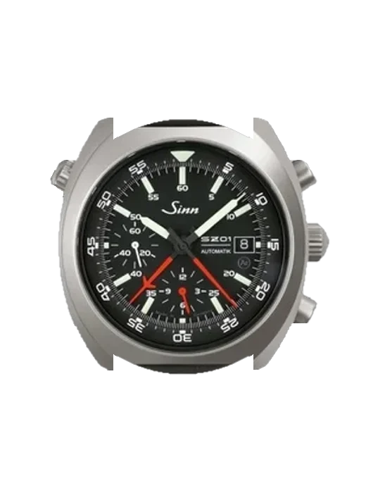 Instrument Chronographs 140.020 avec Bracelet de montre en cuir de veau vintage marron — Patine naturelle