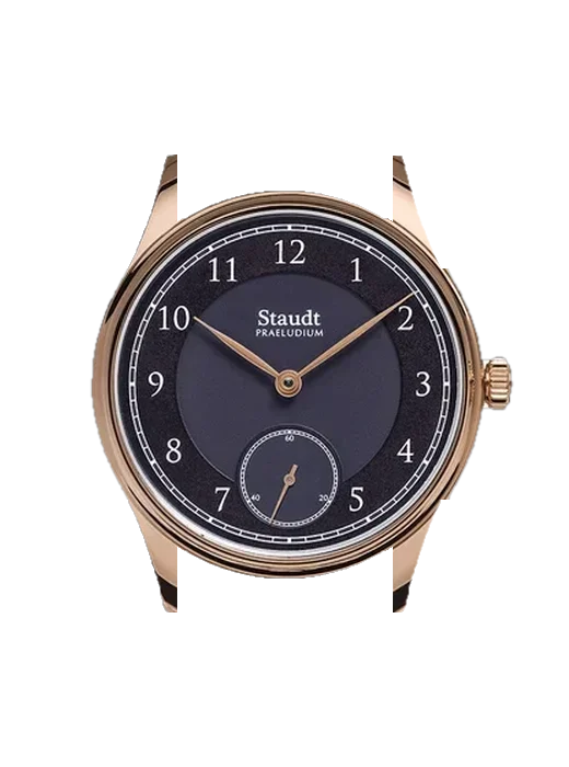 Praeludium Hand Wound P12.011-A02 mit Vintage Kalbslederarmband Braun — Natürliche Patina